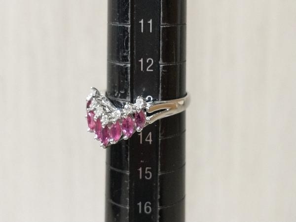 Pt900 プラチナ 約13号 総重量約4.9g ダイヤモンド(0.10ct) リング