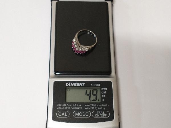 Pt900 プラチナ 約13号 総重量約4.9g ダイヤモンド(0.10ct) リング