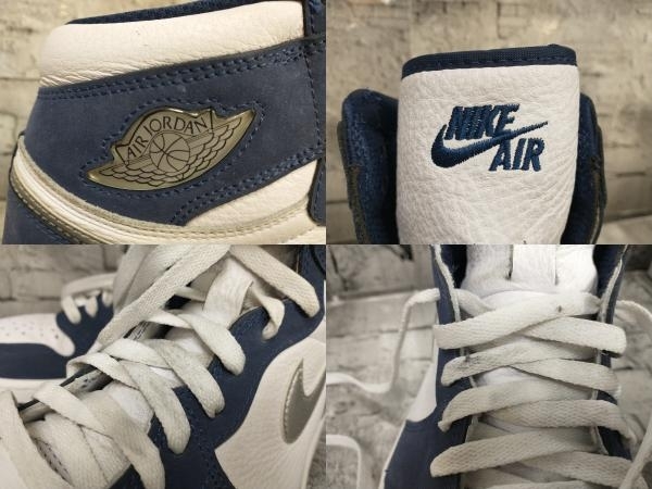 箱付き NIKE AIR JORDAN 1 HIGH OG ナイキ エアジョーダン 1 ハイ スニーカー DC1788-100 MIDNIGHT NAVY 店舗受取可_シューレースに汚れあり