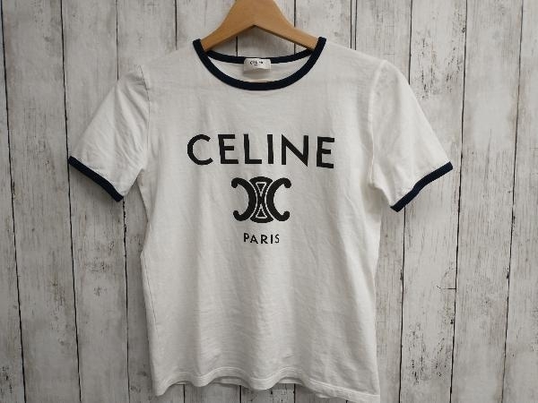 CELINE セリーヌ トリオンフTシャツ ホワイト コットンジャージー サイズXS