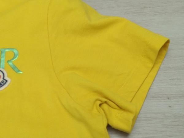 MONCLER/モンクレール　GIROCOLLO 半袖Tシャツ　ロゴプリント　レディース　インナー　トルコ製　イエロー　サイズTG L_画像6