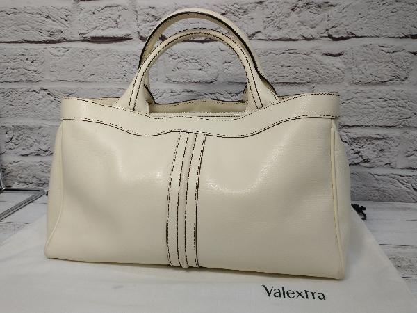 Valextra レザー ハンドバッグ オフホワイト ヴァレクストラ 保存袋付 店舗受取可