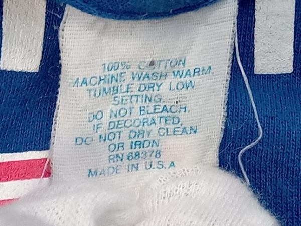 RALPH LAUREN Tシャツ/ロンT ラルフローレン Ralph Lauren USA製 90s シングルステッチ プリント 半袖Tシャツ ブルー ロゴ コットン L_画像6