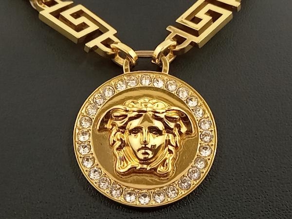 VERSACE/ヴェルサーチ/クリスタル ラ メデューサ グレカネックレス
