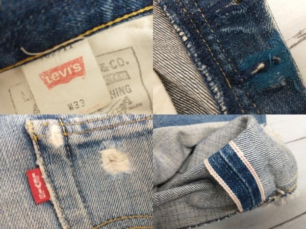 LEVIS W33 BIG E 702-XX 140周年 シンチバック 赤耳 裾破れあり リペア有_画像4