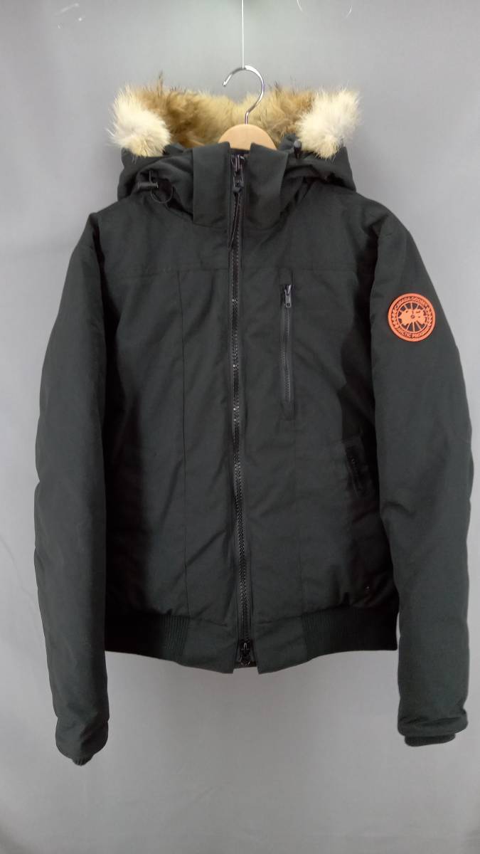 ★ CANADA GOOSE × BEAMS カナダグース × ビームス 別注 45周年記念 ダウン オレンジワッペンロゴ ボーデンボンバー メンズS ブラック 冬_画像1