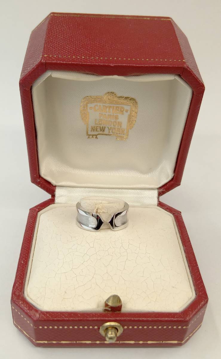 Cartier カルティエ K18WG 750 ホワイトゴールド C2リング 8号 6.9g