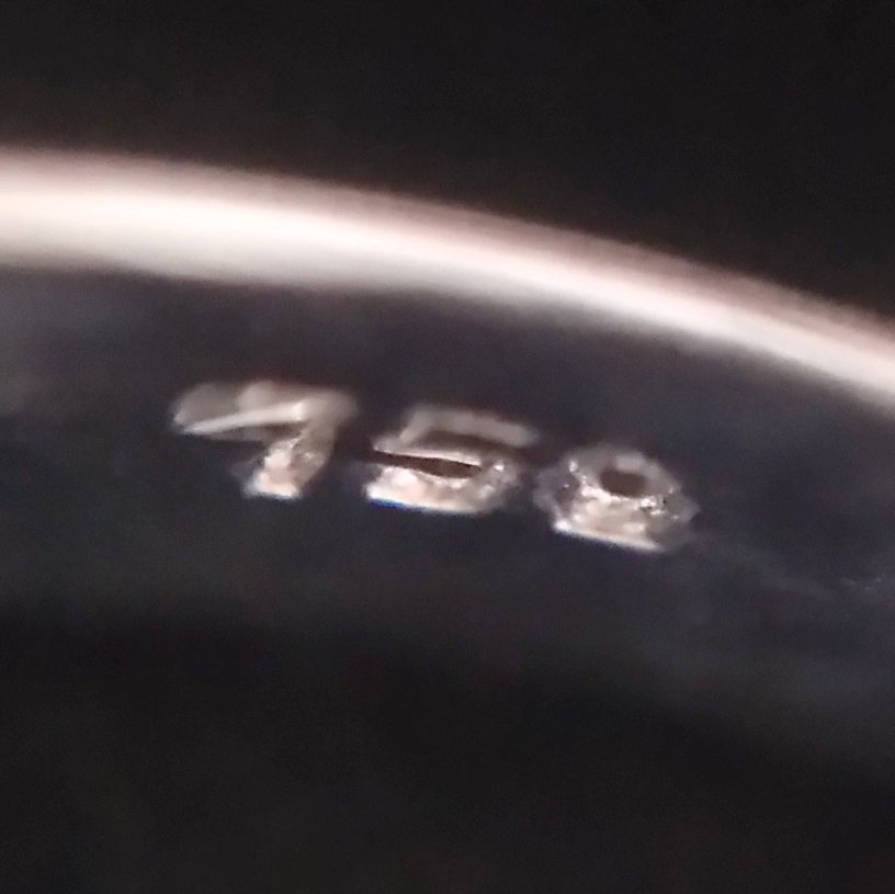 K18 750 ダイヤモンド0.46ct ブルーサファイア 12号 6.9g リング_画像7