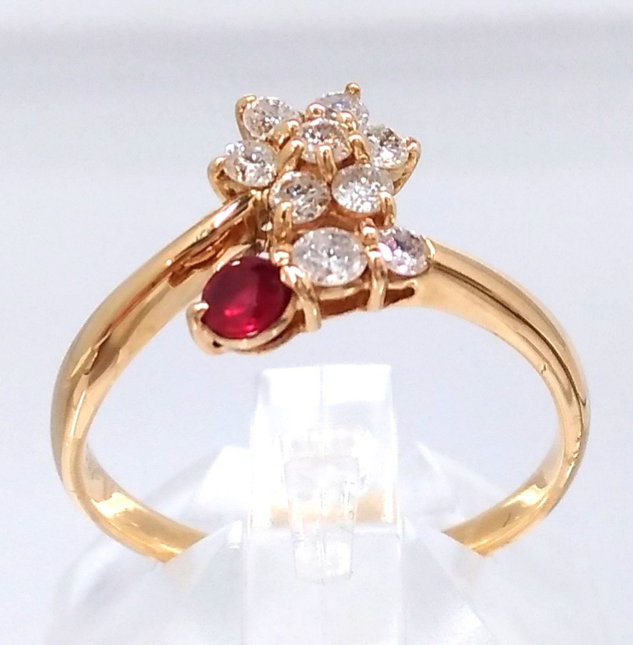 【超特価】 0.37ct ダイヤモンド 天然ルビー K18 【新品仕上げ済/ソーティング付】 リング 2.7g 約13.5号 ルビー 【超特価】 0.37ct ダイヤモンド 天然ルビー K18 【新品仕上げ済/ソーティング付】 リング 2.7g 約13.5号 ルビー