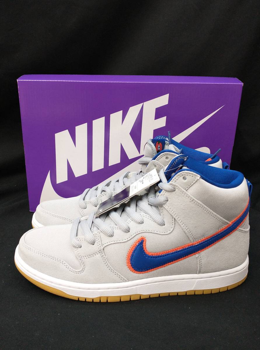 [黒タグ付・未使用] NIKE SB DUNK HIGH PRM NEW YORK METS ダンクニューヨーク メッツ 27cm グレー ガムソール DH7155-001 店舗受取可_画像1