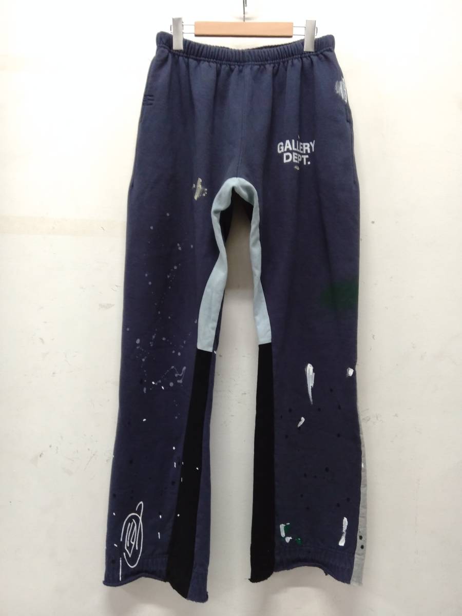 GALLARY DEPT. FLARE PAINT SWEAT PANTS スウェットパンツ メンズ XLサイズ 綿100％ ネイビー USA製_画像2