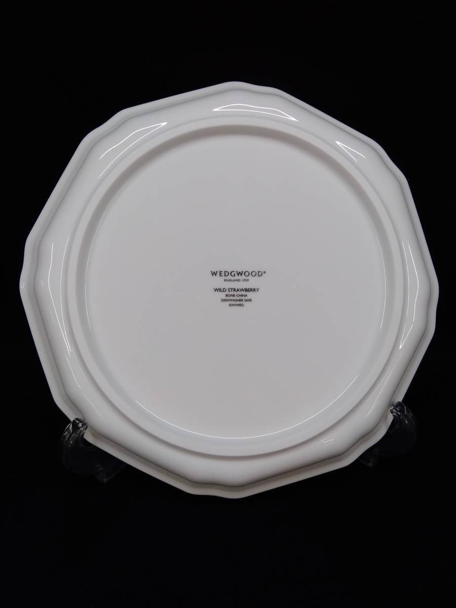 [未使用・箱付] WEDGWOOD ウェッジウッド ワールドストロベリー キッチン 食器 陶器 西洋 皿 プレート いちご 苺 花柄 アンティーク 盛り皿_画像3