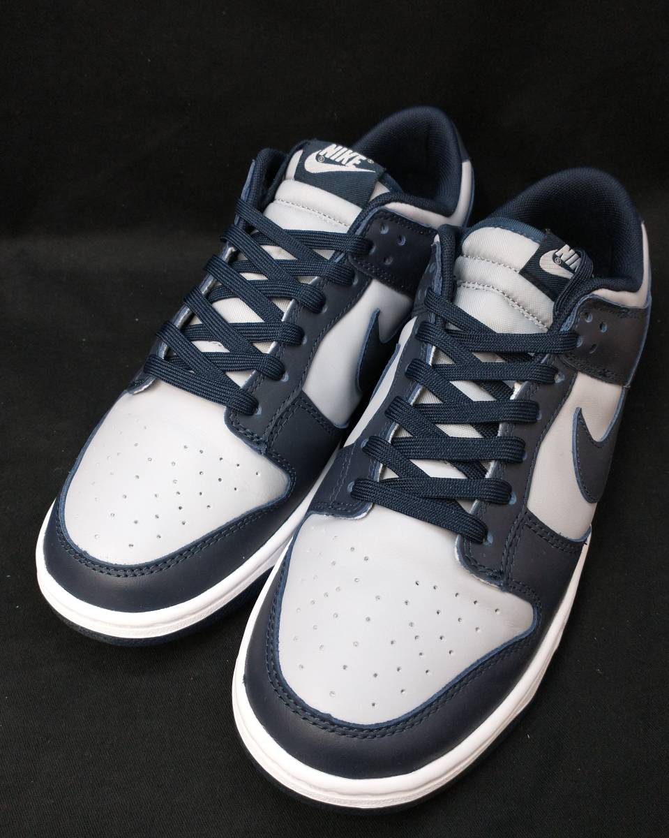 [箱・黒タグ付] NIKE DUNK LOW RETRO GEORGETOWN カレッジ ダンク ジョージタウン スニーカー 27cm 灰 紺 21年製 DD1391-003 店舗受取可_画像2