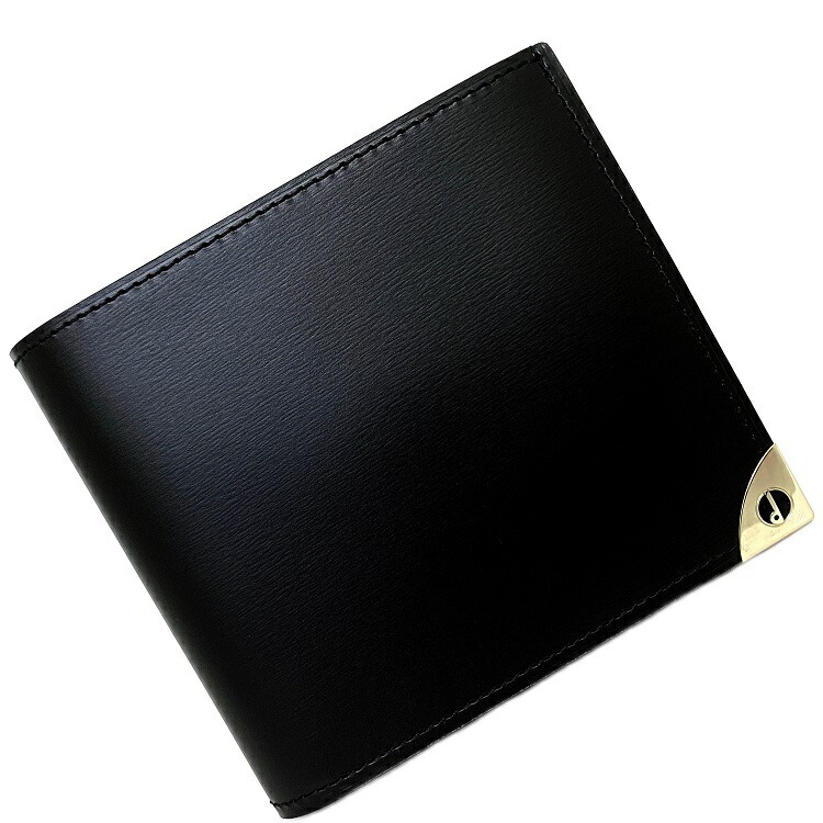 ダンヒル 二つ折り 財布 黒 WN3010A コンパクト 未使用 レザー 中古 dunhill 定番 人気 メンズ