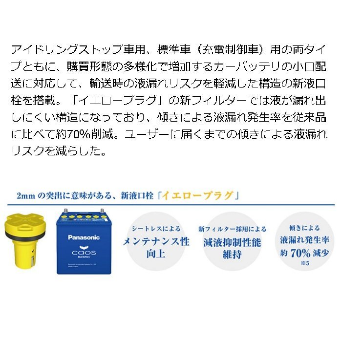 N-145D31L/C8 トヨタ カリーナ パナソニック PANASONIC カオス 国産車用バッテリー 送料無料 新品_画像3