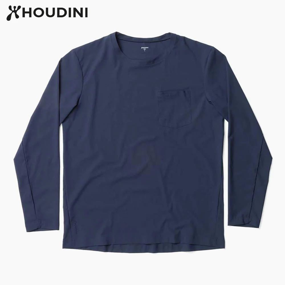 良好品】 サイズS crew cover 【美品】Houdini ネイビー 長袖Tシャツ