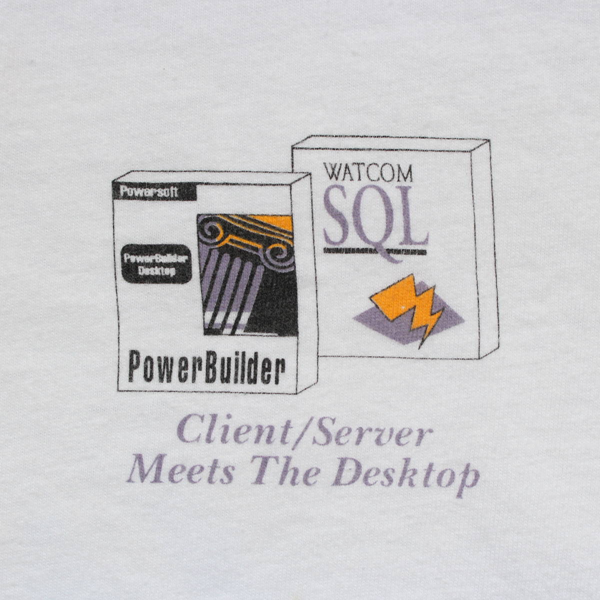 レア 1990s WATCOM SQLソフトウェア 企業物ヴィンテージ Tシャツ 古着USAアート プロモ ロゴ アップル データベース デスクトップXLパワー_画像1