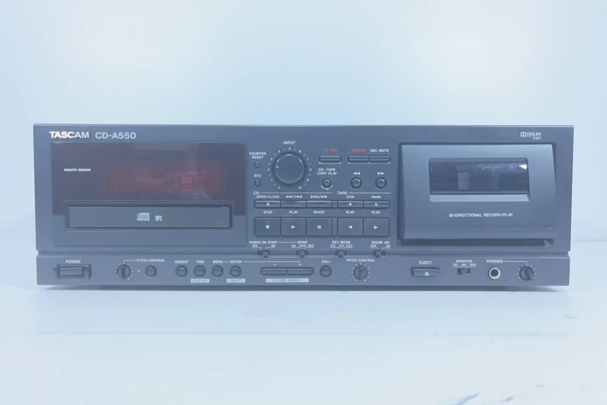 最終値下げ！【カセット再生確認】【外観美品】TASCAM/タスカム 業務用CDプレーヤー/カセットデッキ CD-A550★検) ダビング 独立操作_画像2