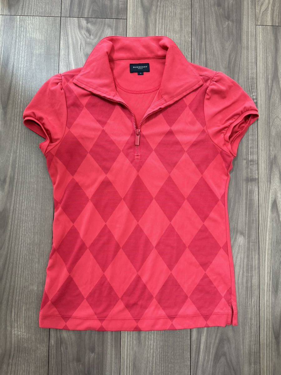 BURBERRY GOLF バーバリー ゴルフ ウエア 半袖 ジップ Tシャツ サイズ2