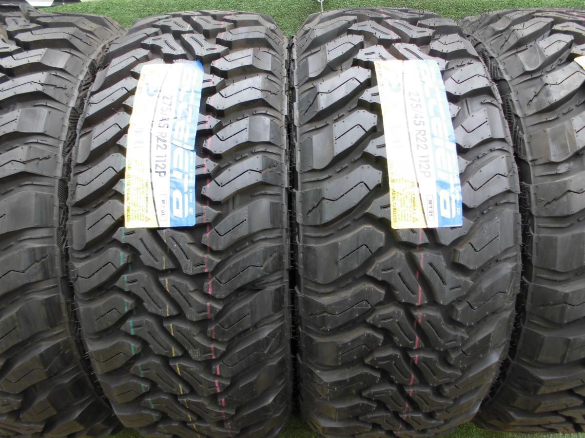 275/45R22 4本セット アクセレラ M/T-01 未使用品 accelera 沖縄県
