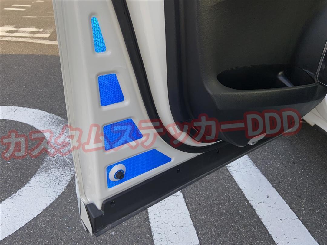 トヨタ 30系 アルファード フロントドアリフレクター 反射 ステッカー ブルー 青_画像4