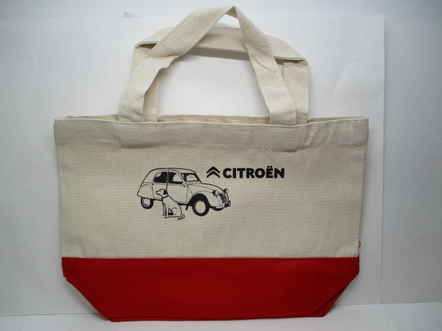 ★超レア　稀少★非売品★CITROEN★シトロエン★ロゴ入りキャンバス トートバッグ★赤・白★新品・未使用★送料全国一律210円★_画像1