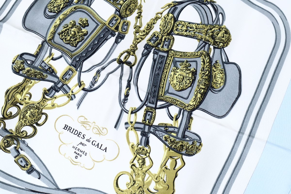 エルメス プチカレ BRIDES de GALA ガウロッシュ 箱付き / HERMES 式典用馬勒 スカーフの画像4