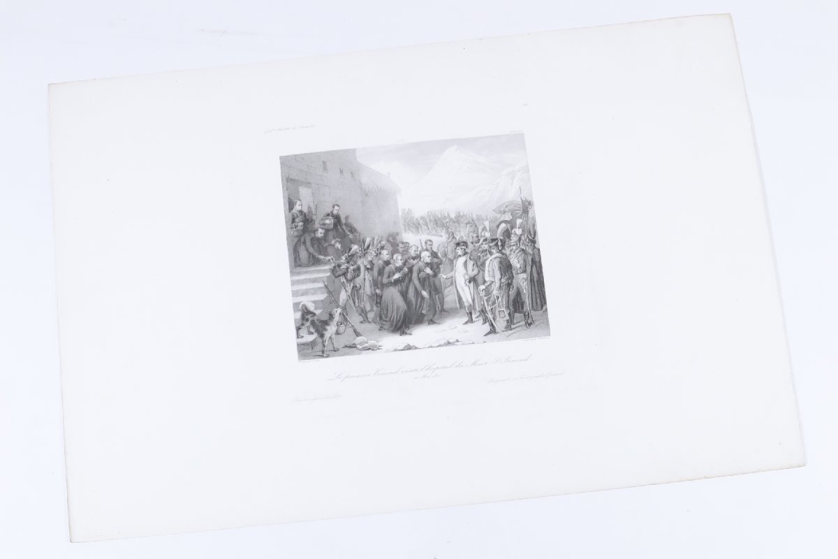 Lebel 「セントバーナード川を渡るナポレオン」 銅版画シート / エッチング Francois_画像2