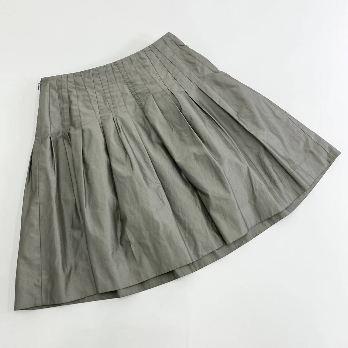 Ad17 ANTEPRIMA Anteprima flair юбка юбка в сборку колени длина 38 M размер соответствует глянец серый полиэстер 100% женский женский 