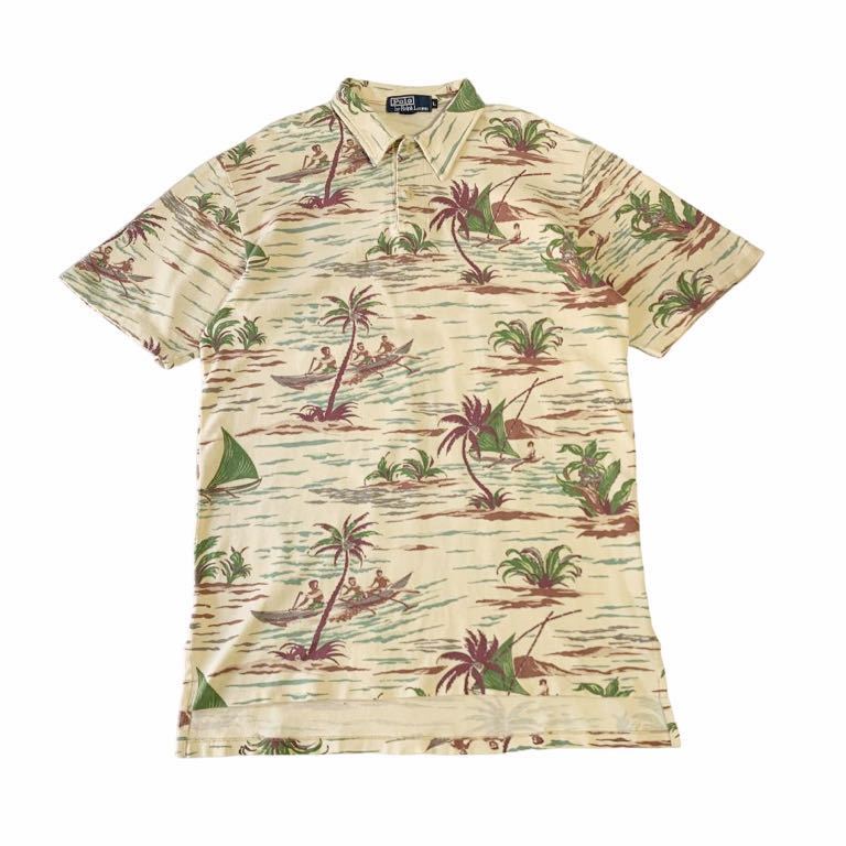 希少 90's VINTAGEアロハ柄 USA製 半袖 ポロシャツ POLO Ralph 希少 90's VINTAGEアロハ柄 USA製 半袖 ポロシャツ POLO Ralph