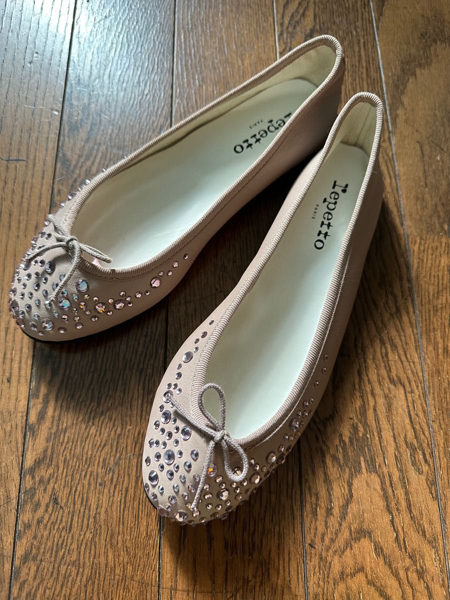 【限定品】レペット×スワロフスキー BB Strass(ベベ・ストラス) グレイッシュピンク repetto×swarovski