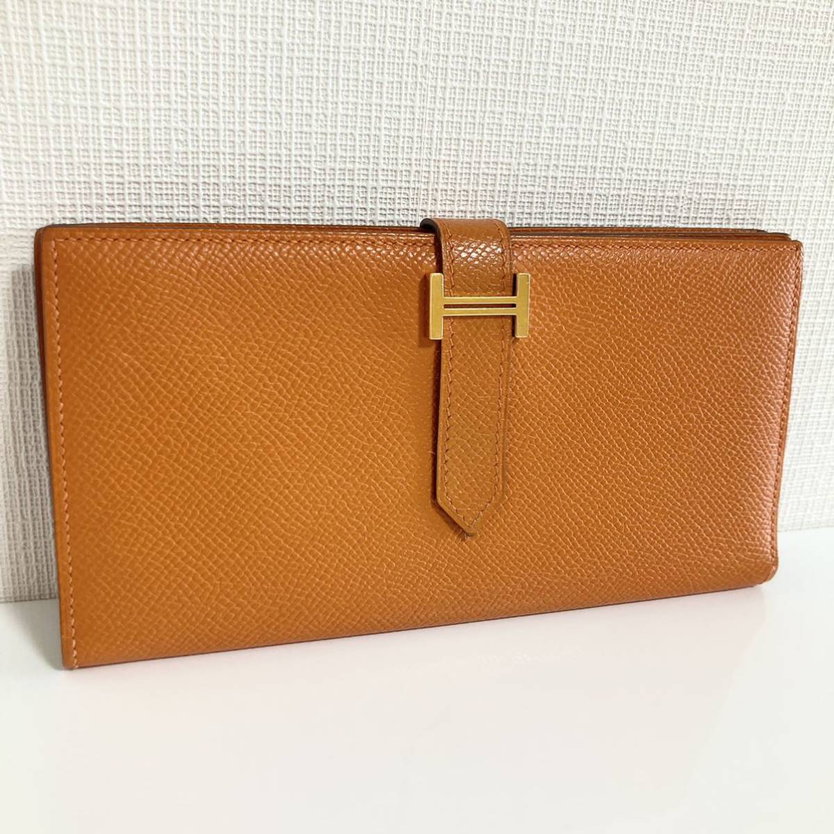 HERMES ベアンスフレ オレンジ 長財布 □L ゴールド金具 HERMES ベアンスフレ オレンジ 長財布 □L ゴールド金具