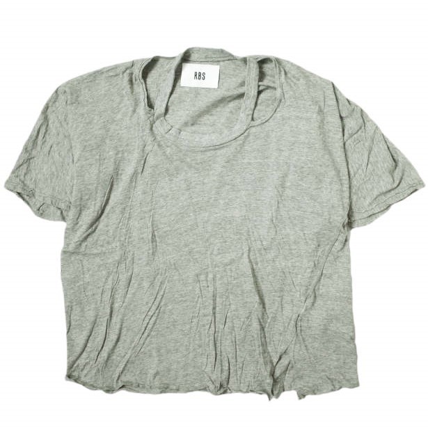 RBS Ray BEAMSa- ruby es Ray Beams made in Japan side neck slit T-shirt 63-04-0192-101 ONE SIZE gray short sleeves tops g10841