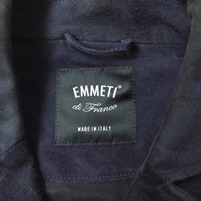 EMMETI x Brilla per il gusto エンメティ 別注 AMALFI ゴートスキンスエードジャケット 44 NAVY レザージャケット BEAMS アウター mm9775_画像3