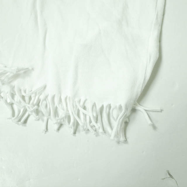 ETHOS エトス 日本製 フリンジヘムロングスリーブTシャツ S ホワイト 長袖 カットソー トップス g10830_画像5