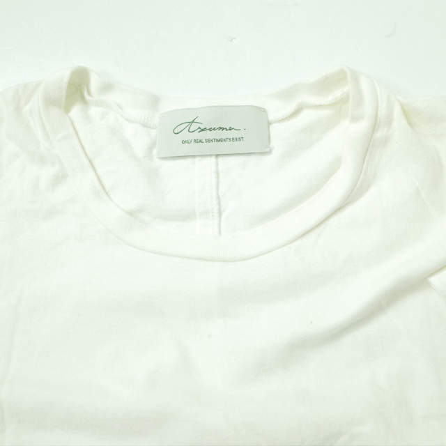 Azuma. アズマ 日本製 fringe t-shirt サイドフリンジ ロゴプリントTシャツ 18SH-CS-101 0(M) ホワイト 半袖 トップス g10886_画像4