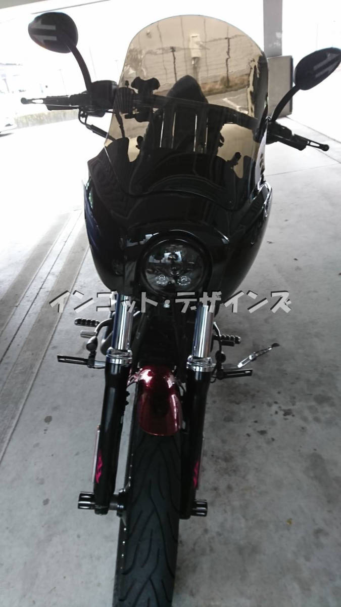 インゴットデザインズ ゴムブッシュ付き T-SPORT フェアリング ライトスモーク シールド レンズ クラブスタイル FXDX ダイナ DYNA