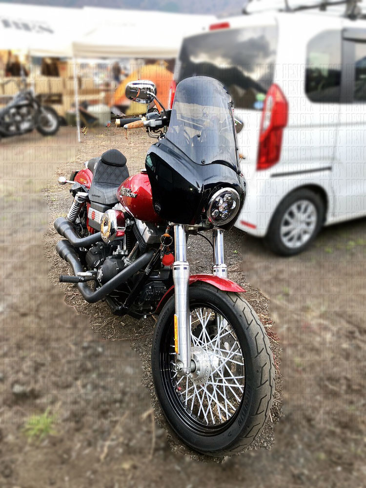 インゴットデザインズ ゴムブッシュ付き T-SPORT フェアリング ライトスモーク シールド レンズ クラブスタイル FXDX ダイナ DYNA