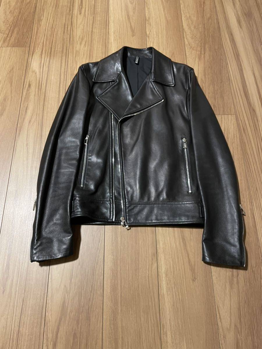 ディオールオム Dior homme レザー ライダース ジャケット 44 ブルゾン