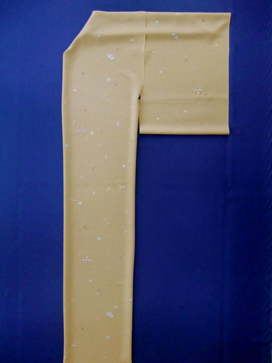 完璧 黄土色 小紋 蘇州手刺繍 【新品】 反物 kimono 未仕立て 未使用