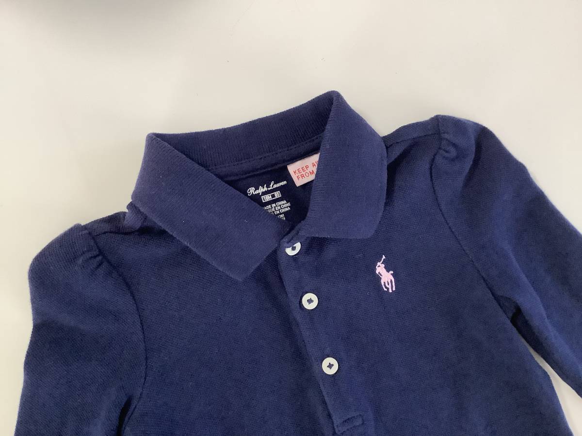 【新品同様】送料込み　ポロ　ラルフローレン　ベビー　ドレス＆ブルマー　ワンピース　18M 85　ネイビー★長袖　POLO RALPH LAUREN _画像2