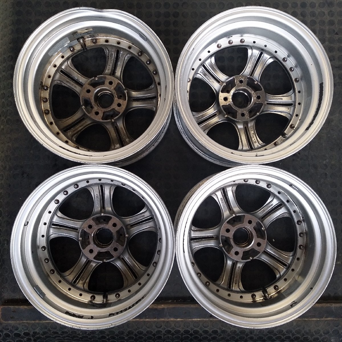 管理番号：S3-97【4本価格】【15x7J 4x100 ET+30 ハブ60】WORK Euro line・シビック フィット等・直接引取可能・下取り可能_画像8