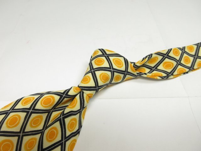 [ Hugo Boss HUGO BOSS] принт рисунок шелк галстук ( мужской ) свет оттенок желтого многоцветный *18MM6725*