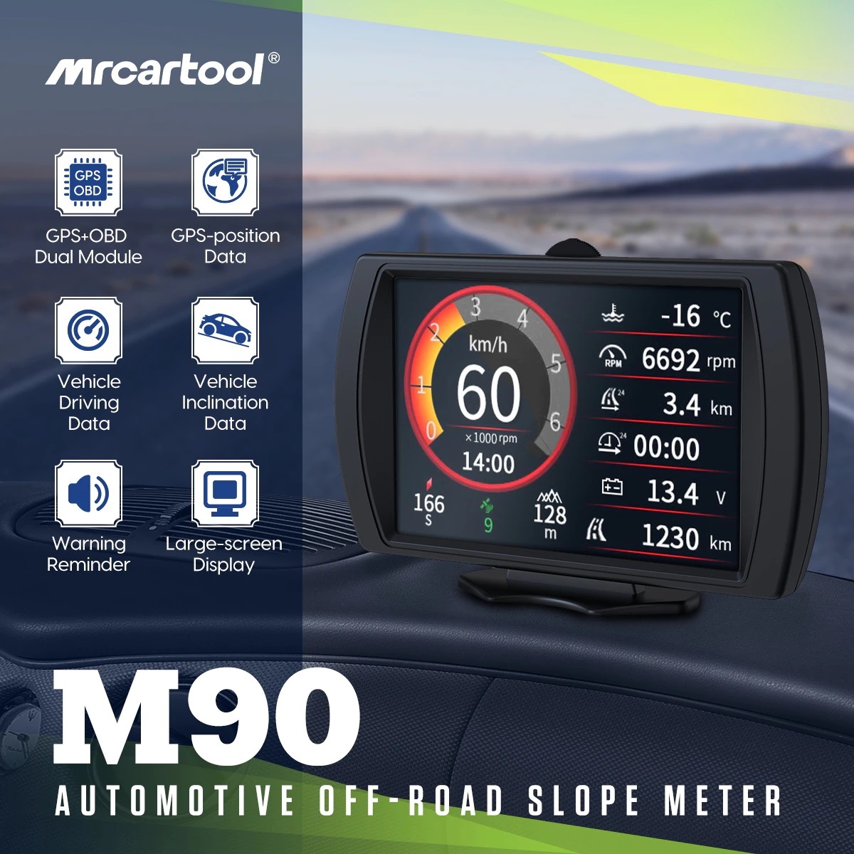 # M90 full set Mrcartool distance recorder OBD-II GPS speed meter # all-purpose security alarm multifunction display attaching D177