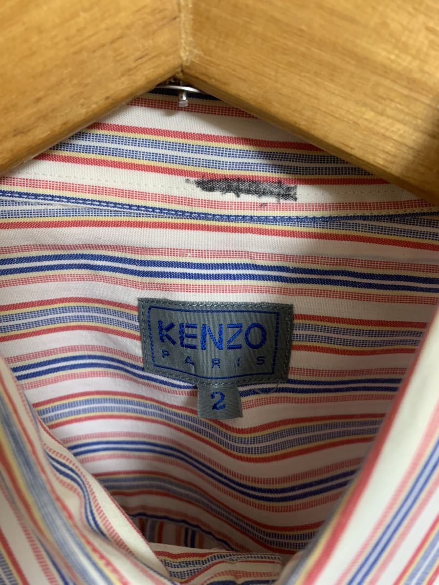 ［KENZO］ ケンゾー　半袖シャツ ストライプ柄　2サイズ　Y464_画像2