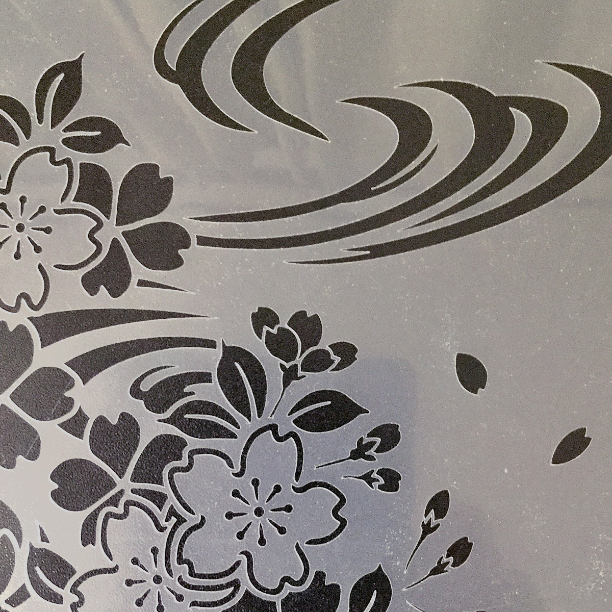 ☆桜と流水　和風デザイン さくら4番 型紙図案 ステンシルシート　No554_画像4