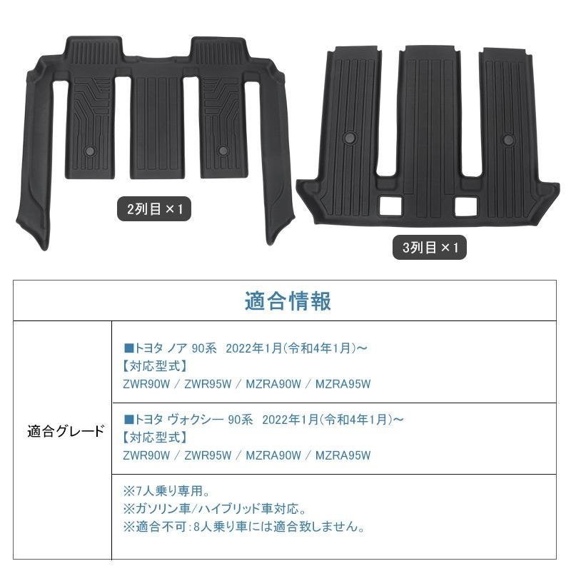 【3Dフロアマット/車種専用設計】TOYOTA NOAH ノア ZWR95W/MZRA90W/ZWR90W/MZRA95W ガソリン/ハイブリッド車 7人乗り R4/1～(HN07T13010)_画像2