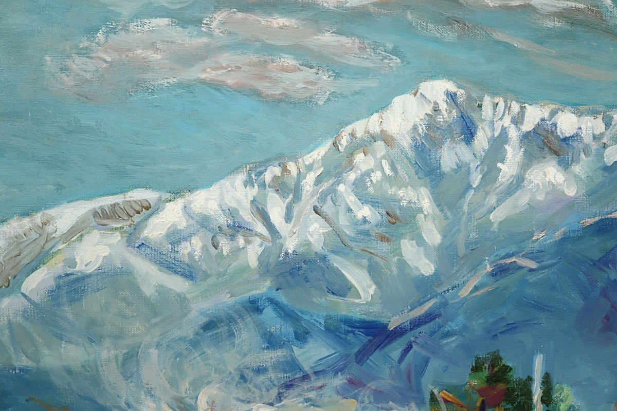 「真作」鈴木 照男「木曾 南岳山遠望」風景画 油彩画 額装 サイン有り F6号 Yahoo!オークション - 真作 鈴木修 油彩「里山風景」画53×45.5cm