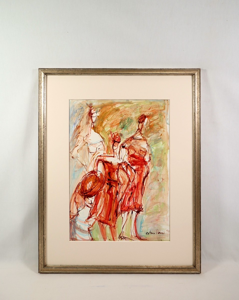 подлинный произведение kato Lee n*powa Lee 1987 год гуашь [ 4 человек. персона ]. размер 50cm×65cm. человек автор уникальность. цвет используя, кисть ...... половина ... портретная живопись произведение 7396