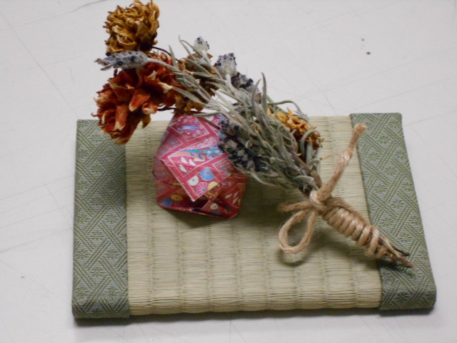  tatami shop san pine leaf color mulberry. leaf . dragon bin table attaching Mini tatami thick handicrafts goods * folkcraft goods * Handmade works * small articles exhibition pcs 
